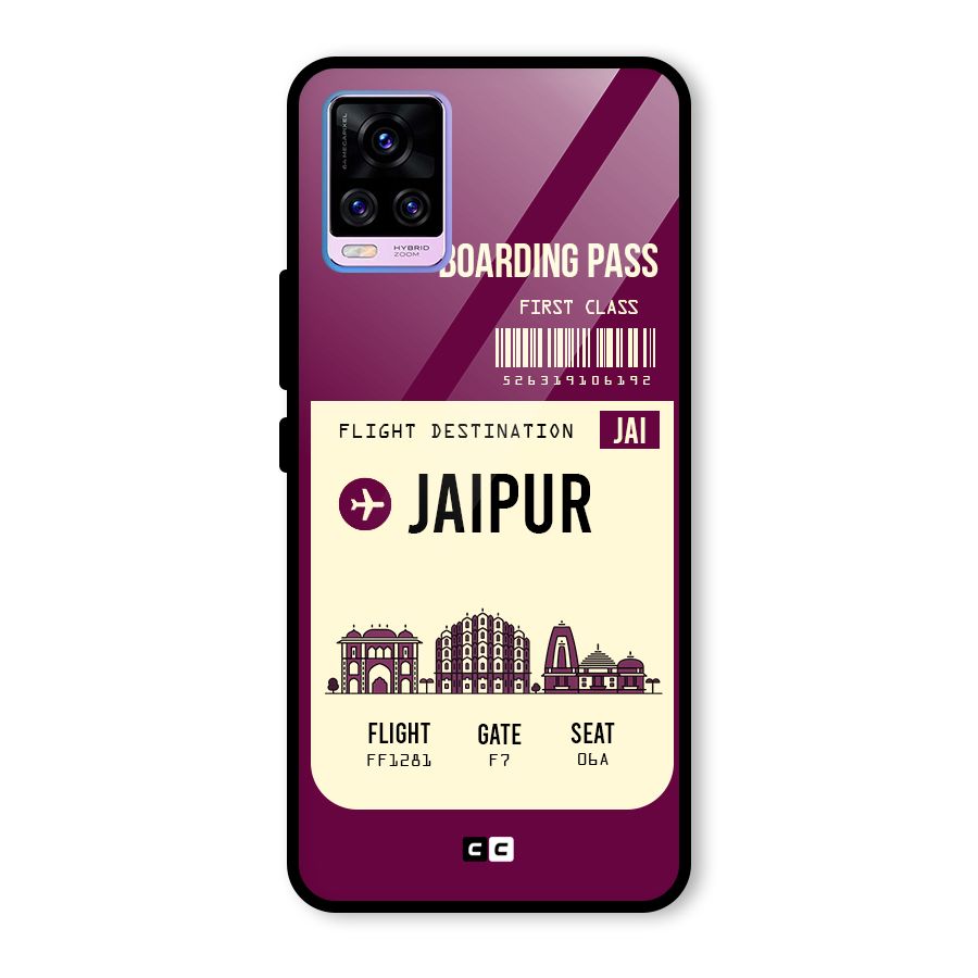 Jaipur Boarding Pass Glass Back Case for Vivo V20 Pro