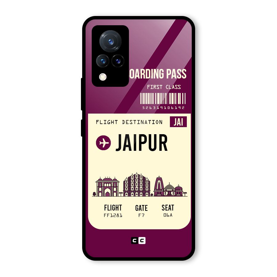 Jaipur Boarding Pass Glass Back Case for Vivo V21 5G