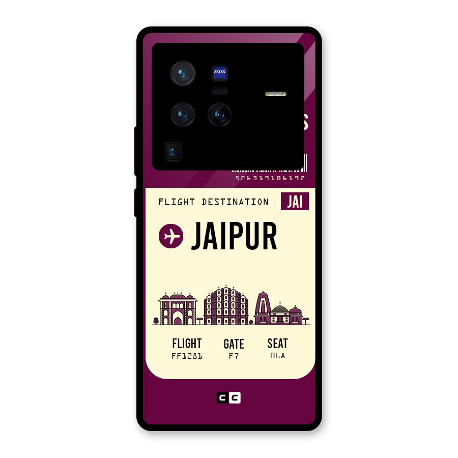 Jaipur Boarding Pass Glass Back Case for Vivo X80 Pro