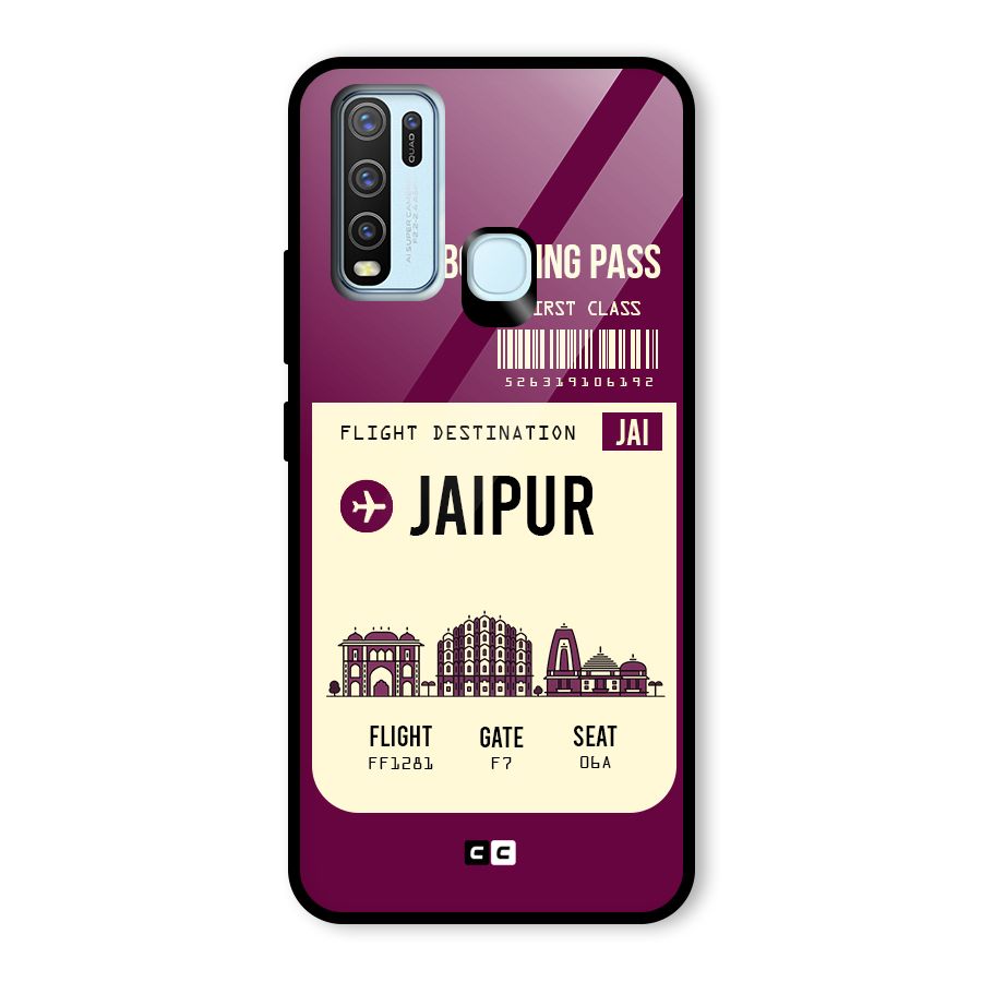 Jaipur Boarding Pass Glass Back Case for Vivo Y50