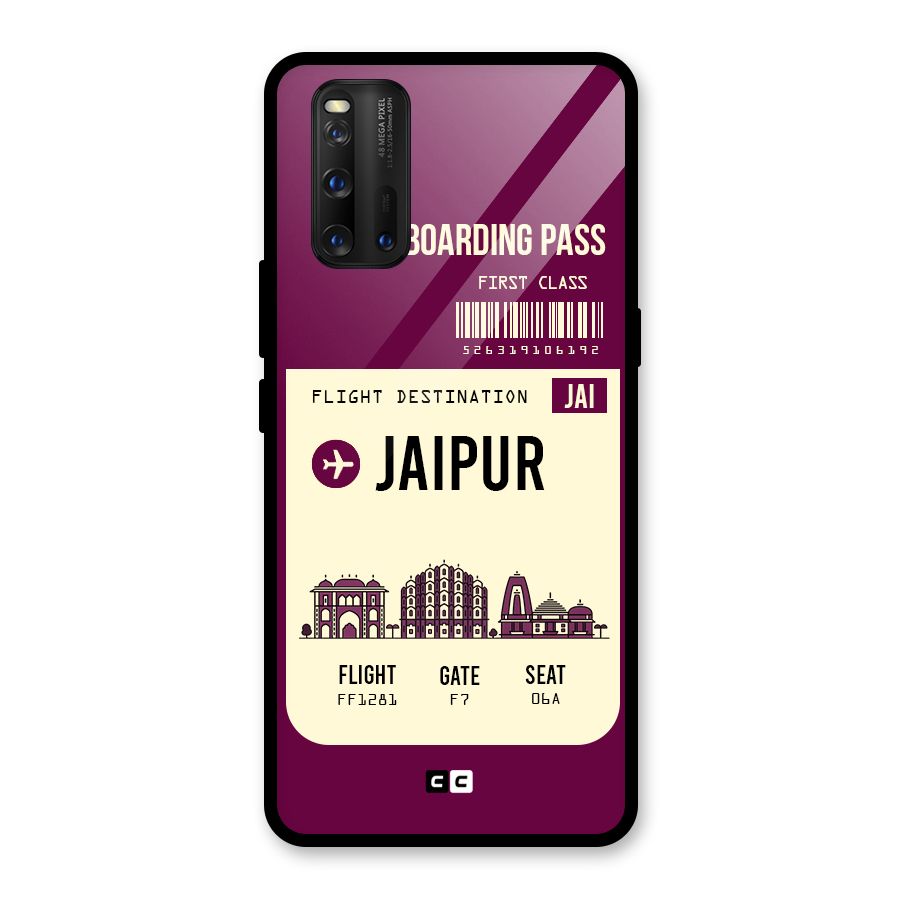 Jaipur Boarding Pass Glass Back Case for Vivo iQOO 3
