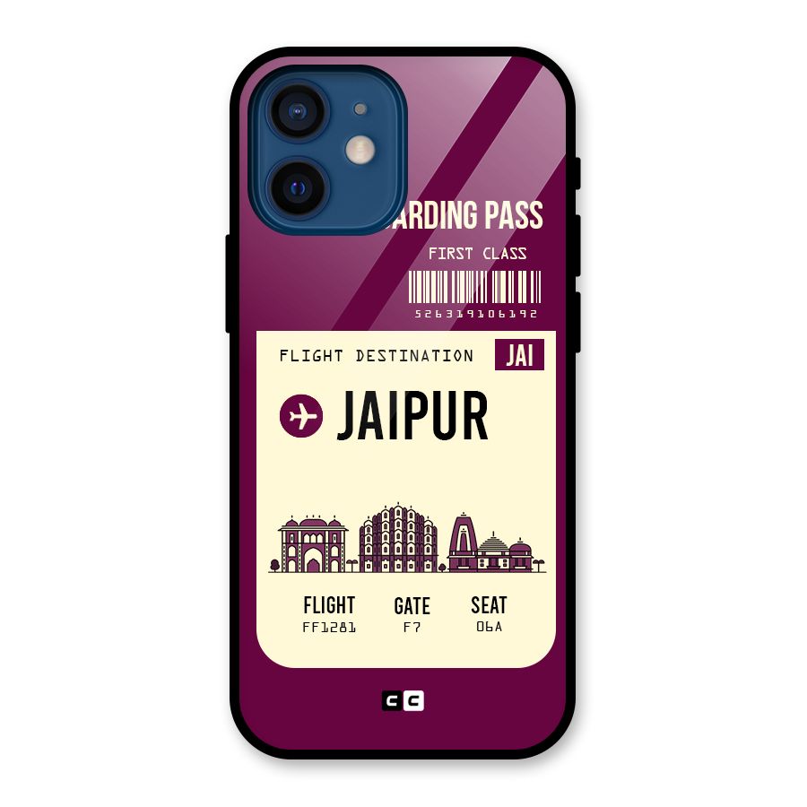 Jaipur Boarding Pass Glass Back Case for iPhone 12 Mini