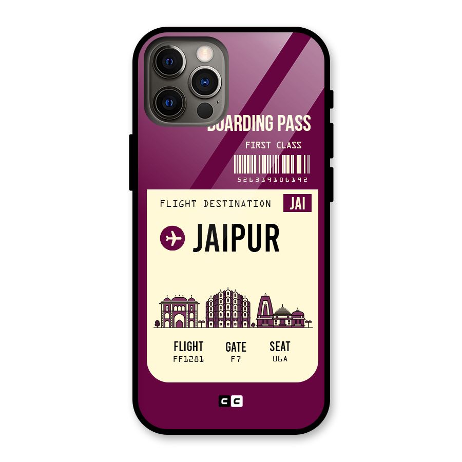 Jaipur Boarding Pass Glass Back Case for iPhone 12 Pro