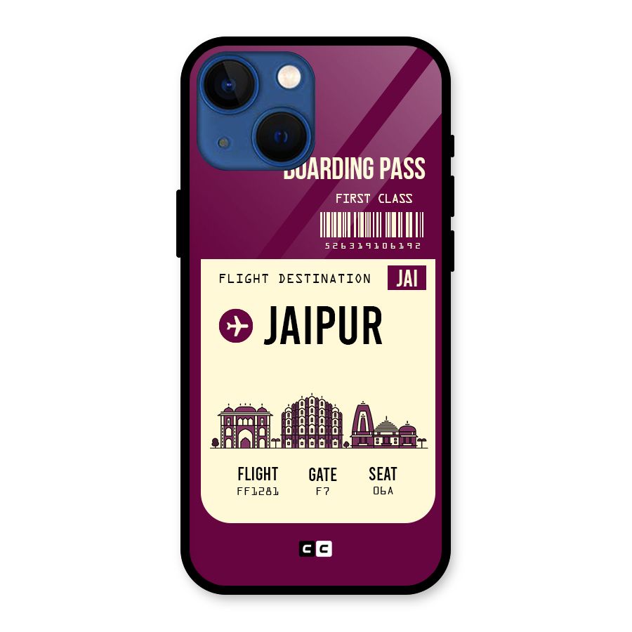 Jaipur Boarding Pass Glass Back Case for iPhone 13 Mini
