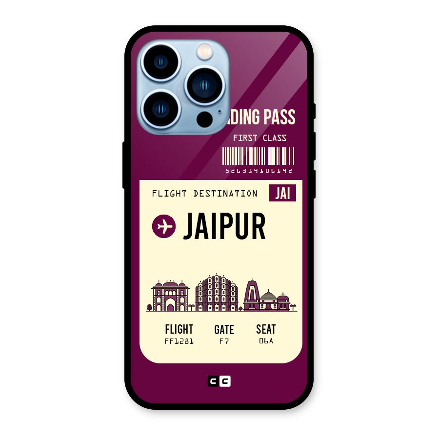 Jaipur Boarding Pass Glass Back Case for iPhone 13 Pro