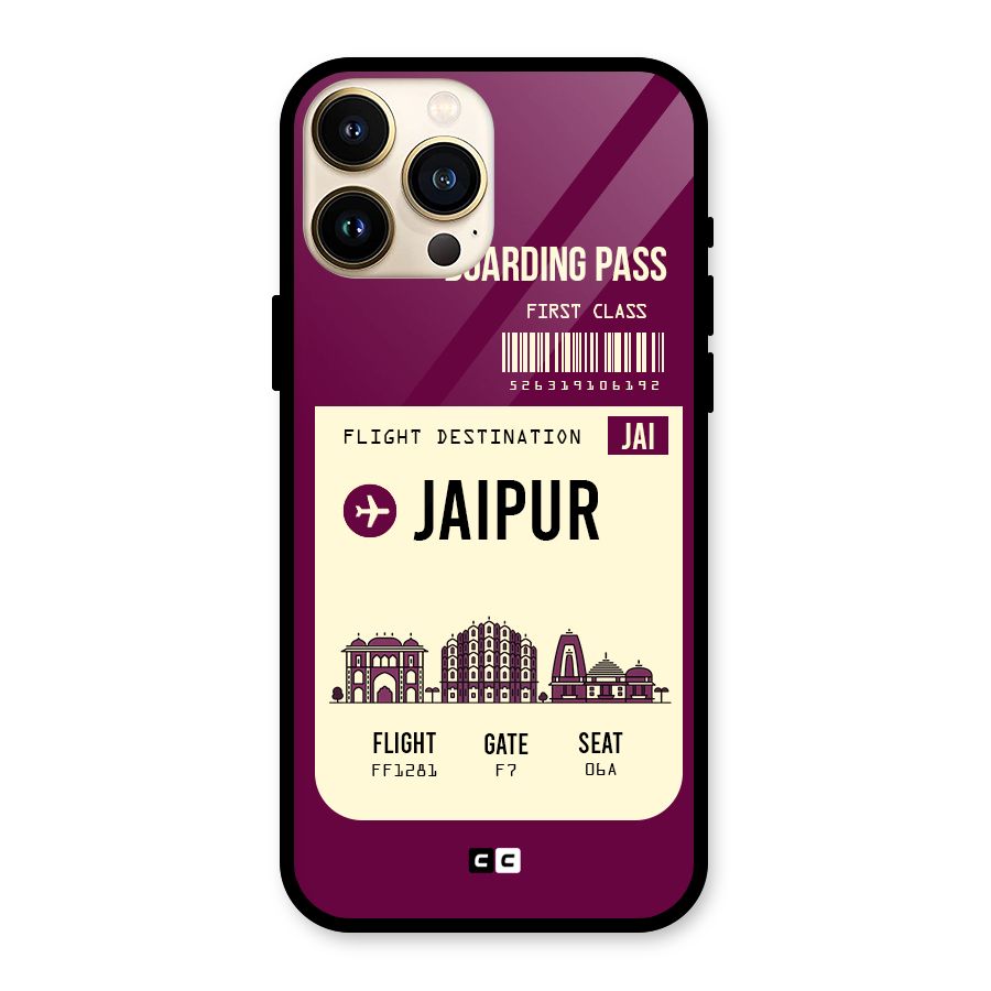 Jaipur Boarding Pass Glass Back Case for iPhone 13 Pro Max