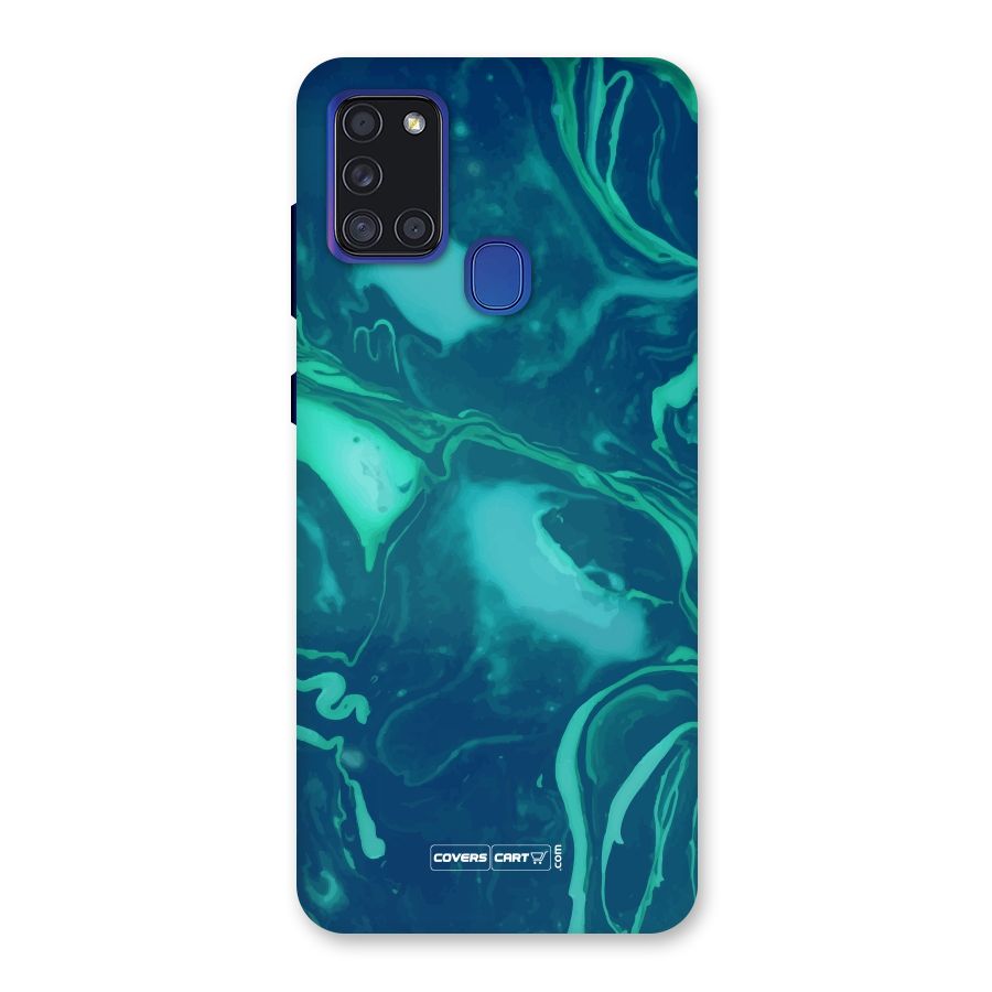Jazzy Green Marble Texture Back Case for Galaxy A21s