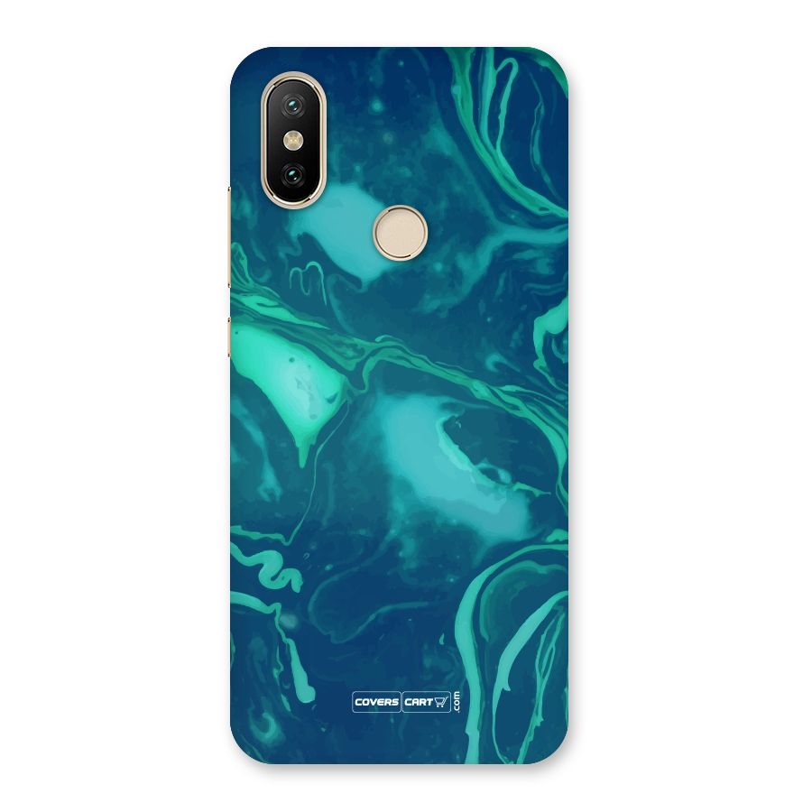 Jazzy Green Marble Texture Back Case for Mi A2