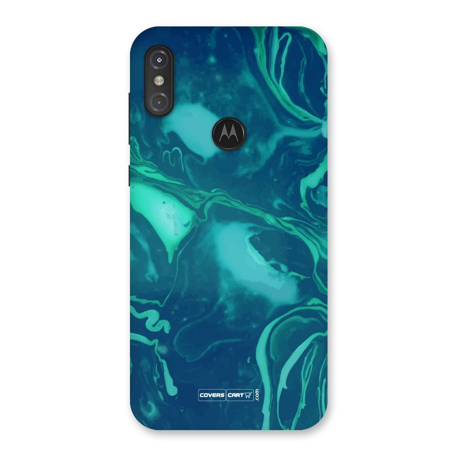 Jazzy Green Marble Texture Back Case for Motorola One Power