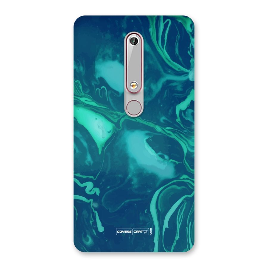 Jazzy Green Marble Texture Back Case for Nokia 6.1
