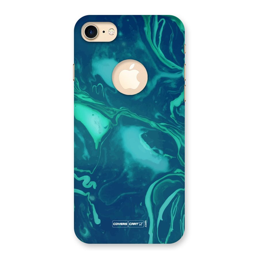 Jazzy Green Marble Texture Back Case for iPhone 7 Logo Cut