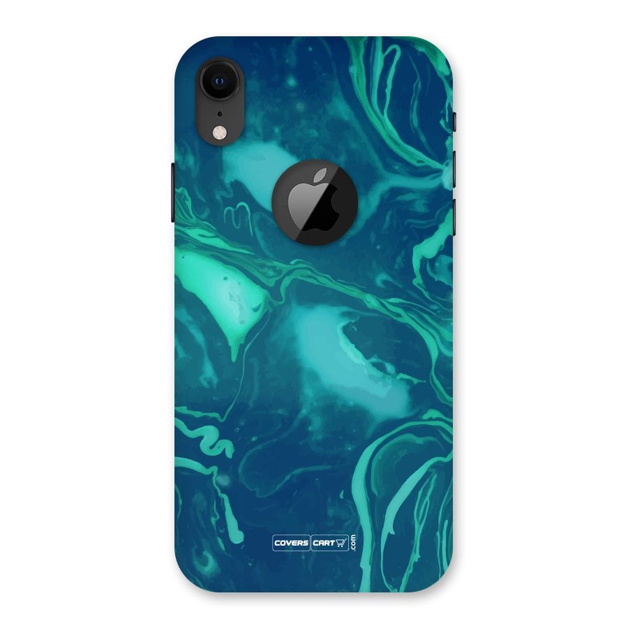Jazzy Green Marble Texture Back Case for iPhone XR Logo Cut