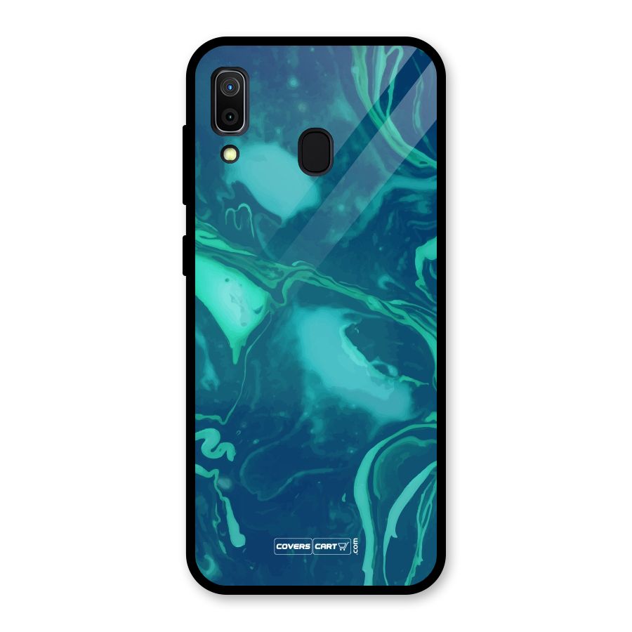 Jazzy Green Marble Texture Glass Back Case for Galaxy A30