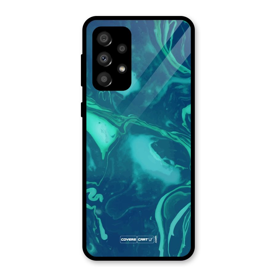 Jazzy Green Marble Texture Glass Back Case for Galaxy A32