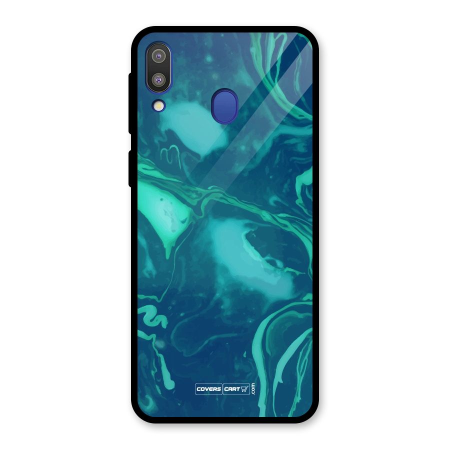 Jazzy Green Marble Texture Glass Back Case for Galaxy M20