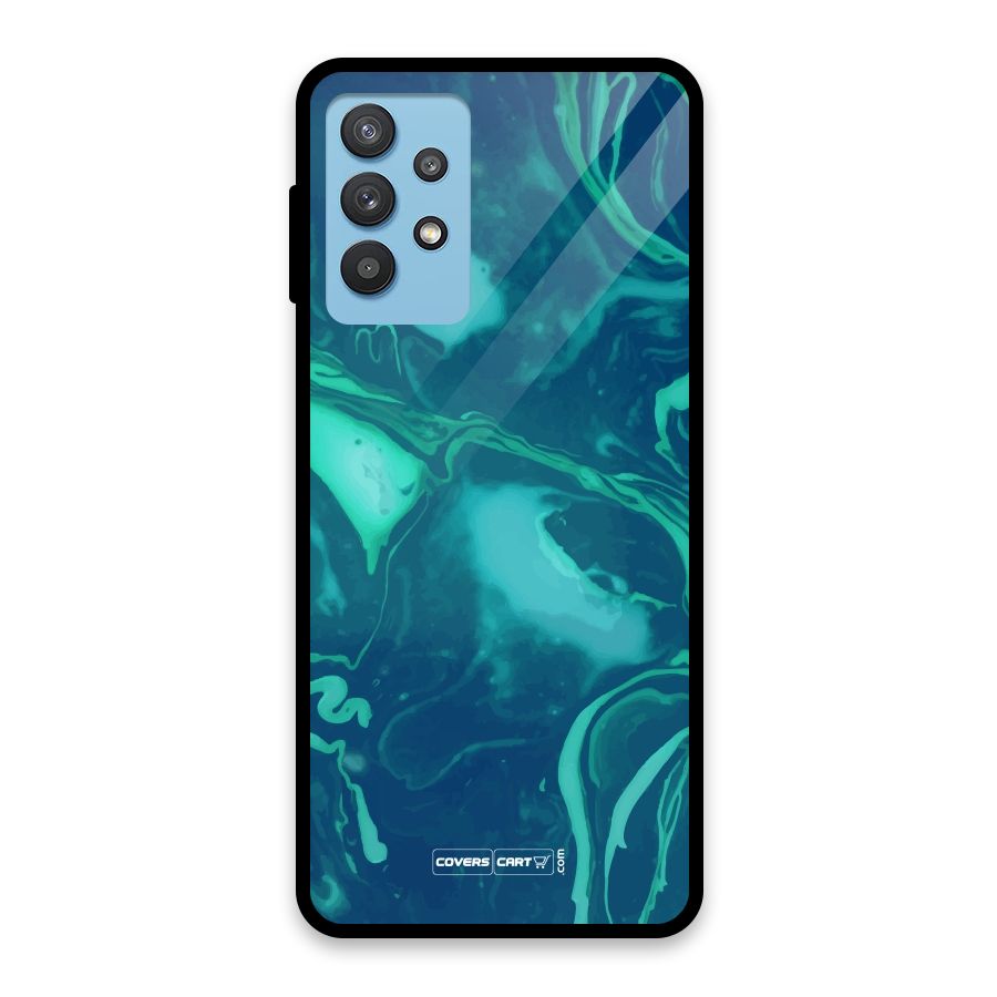 Jazzy Green Marble Texture Glass Back Case for Galaxy M32 5G