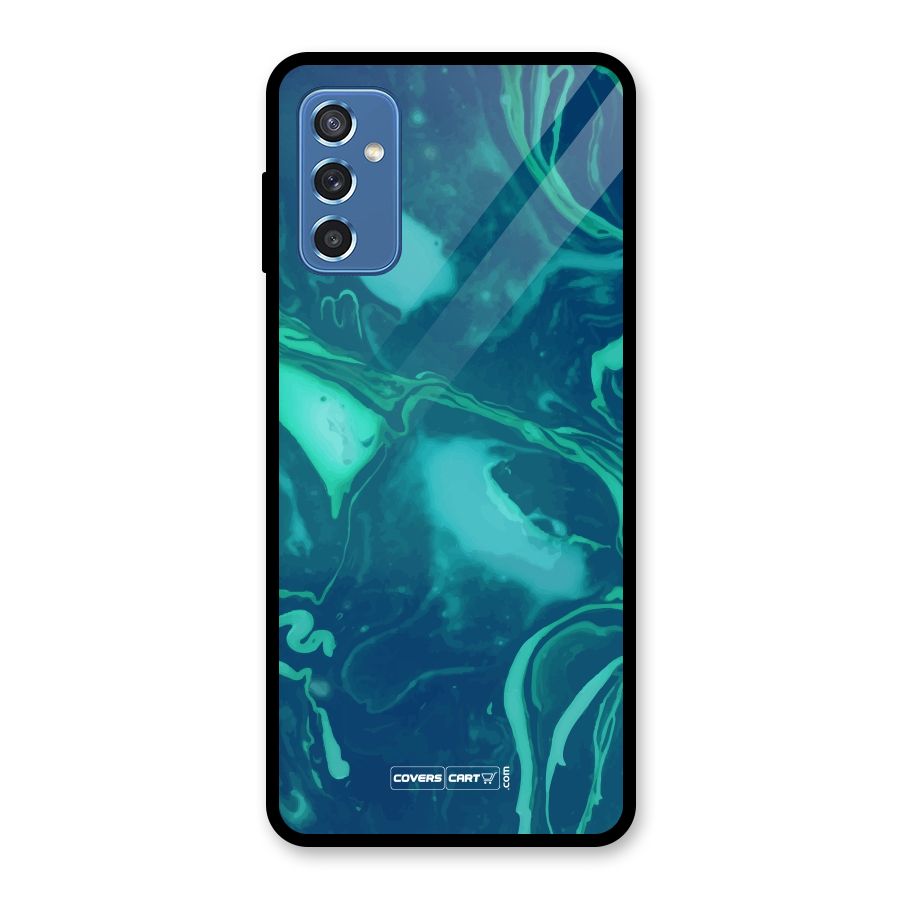 Jazzy Green Marble Texture Glass Back Case for Galaxy M52 5G