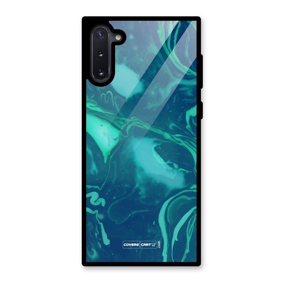 Jazzy Green Marble Texture Glass Back Case for Galaxy Note 10