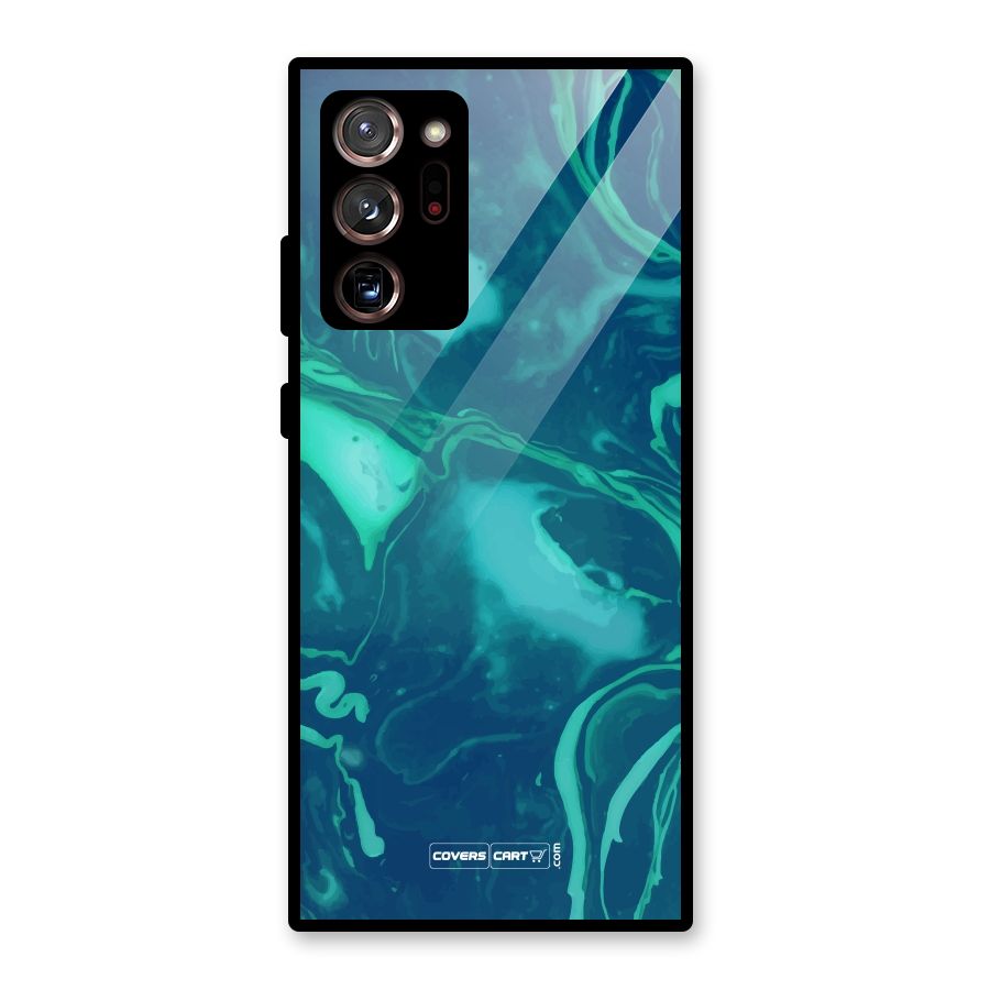 Jazzy Green Marble Texture Glass Back Case for Galaxy Note 20 Ultra