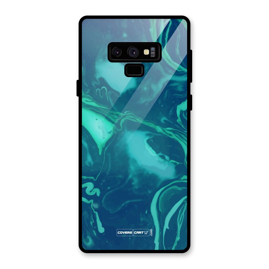 Jazzy Green Marble Texture Glass Back Case for Galaxy Note 9