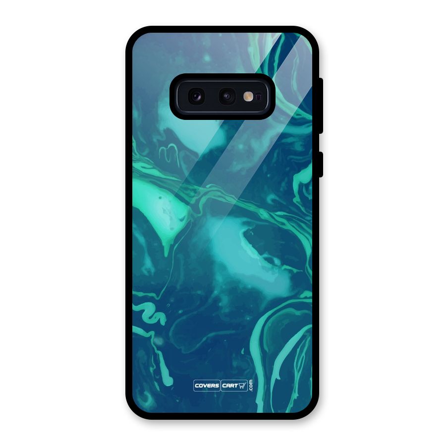 Jazzy Green Marble Texture Glass Back Case for Galaxy S10e
