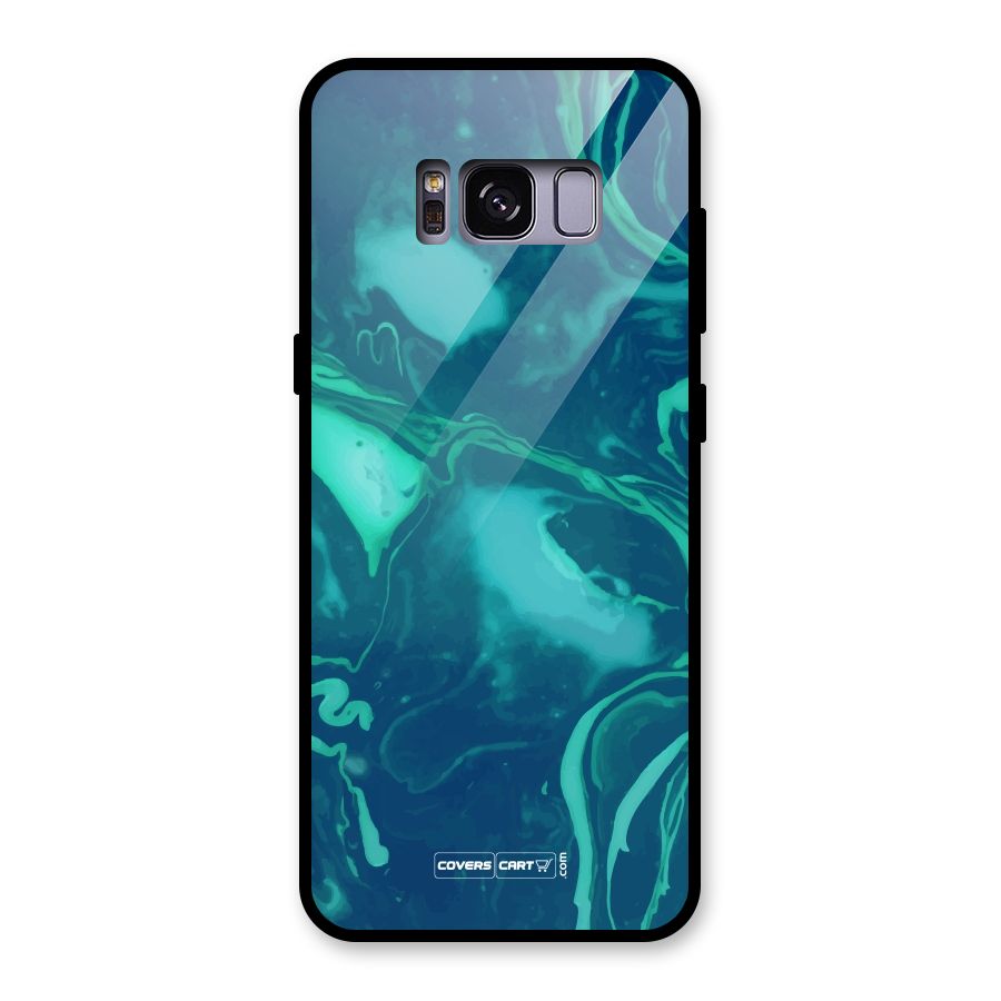 Jazzy Green Marble Texture Glass Back Case for Galaxy S8