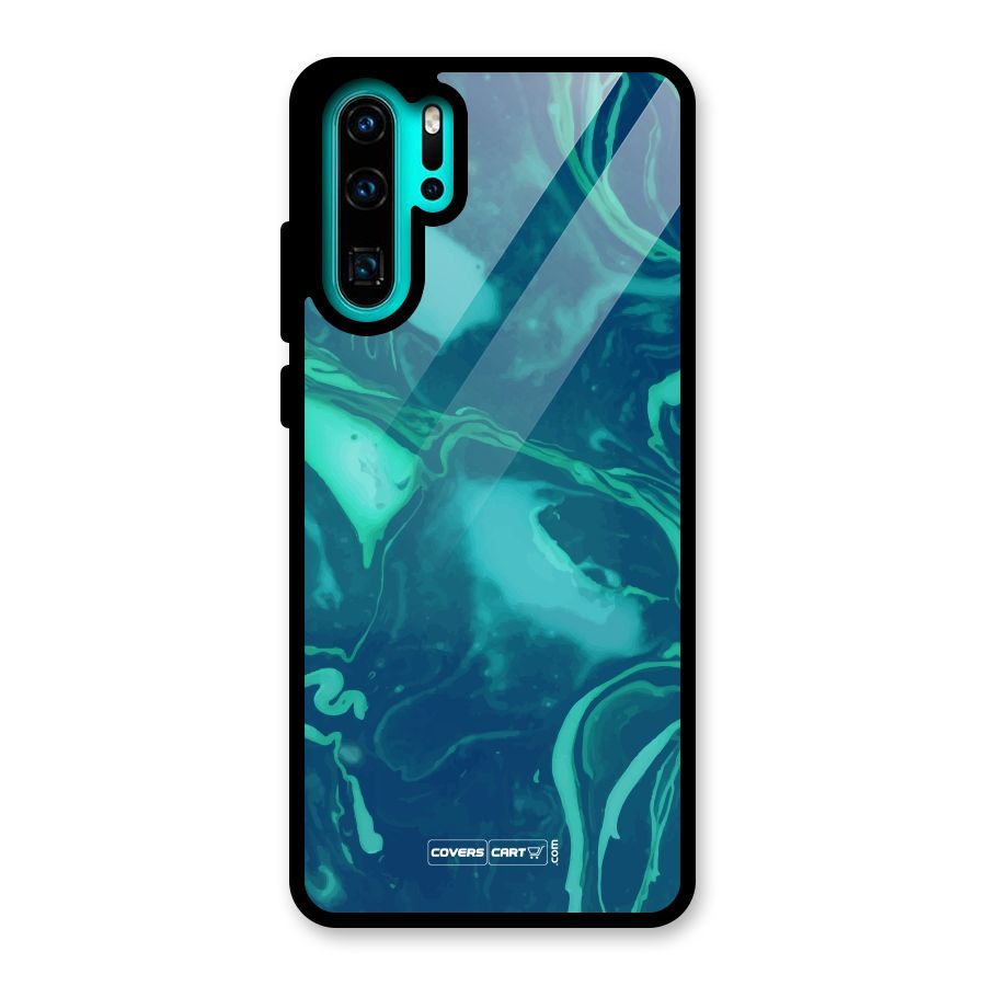 Jazzy Green Marble Texture Glass Back Case for Huawei P30 Pro