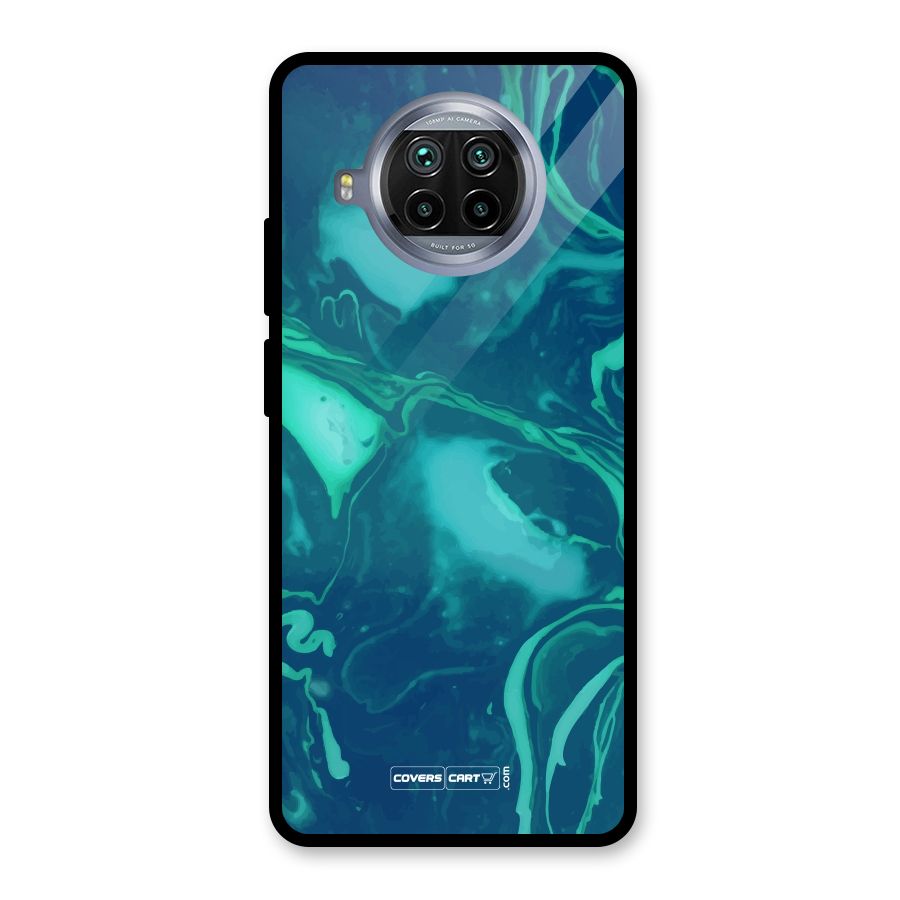 Jazzy Green Marble Texture Glass Back Case for Mi 10i
