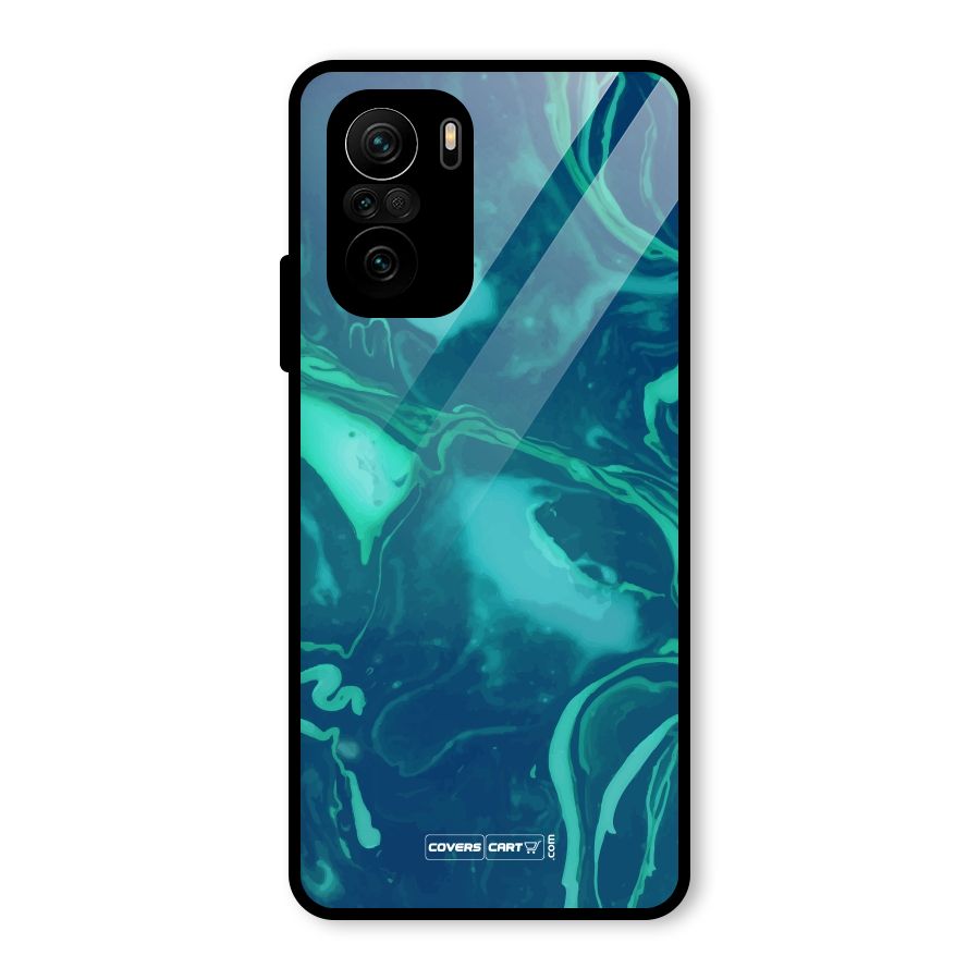 Jazzy Green Marble Texture Glass Back Case for Mi 11x