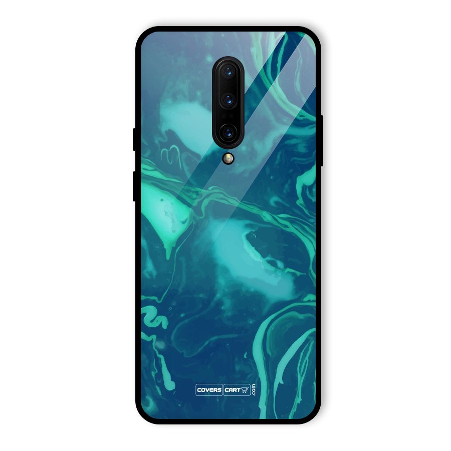 Jazzy Green Marble Texture Glass Back Case for OnePlus 7 Pro