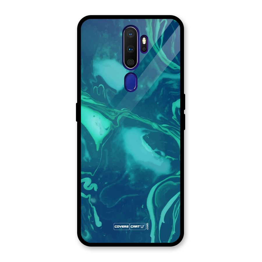 Jazzy Green Marble Texture Glass Back Case for Oppo A9 (2020)
