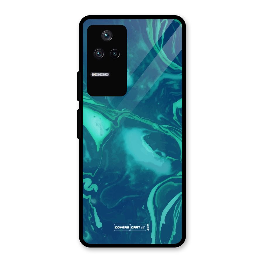 Jazzy Green Marble Texture Glass Back Case for Poco F4 5G