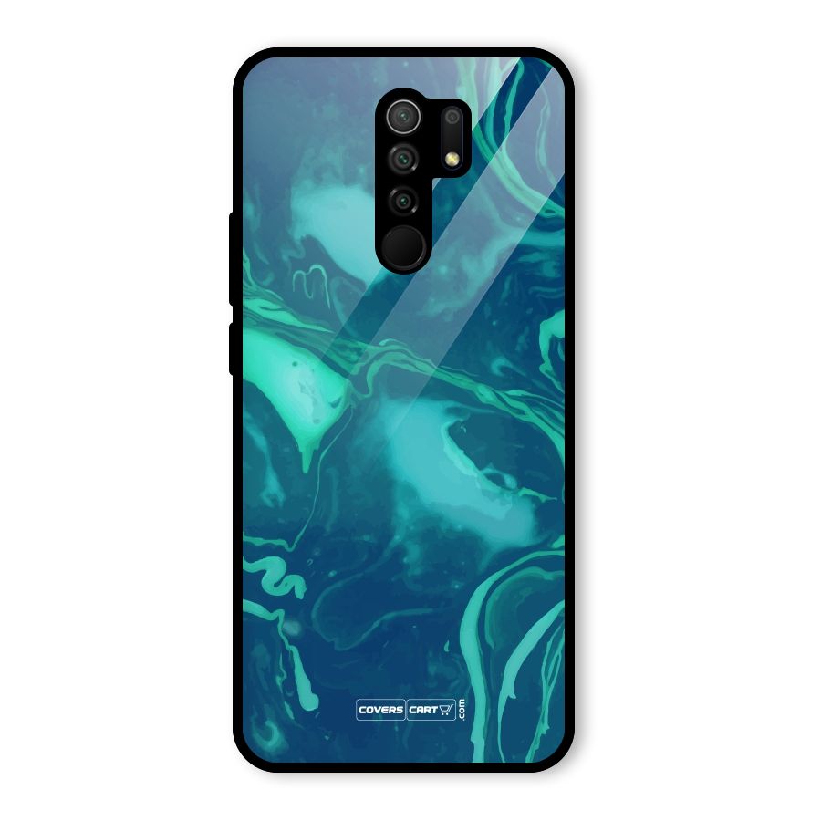 Jazzy Green Marble Texture Glass Back Case for Poco M2