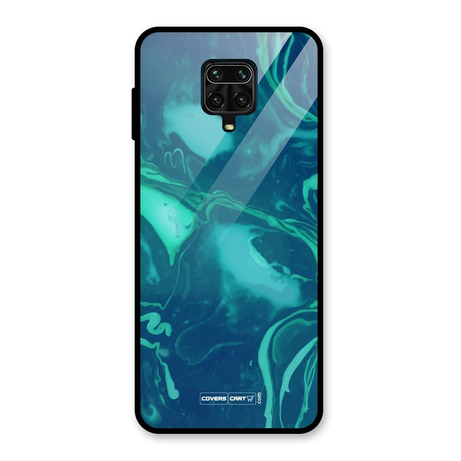 Jazzy Green Marble Texture Glass Back Case for Poco M2 Pro