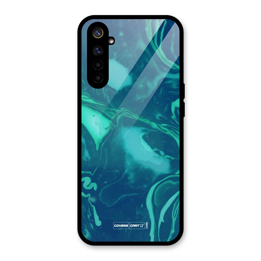 Jazzy Green Marble Texture Glass Back Case for Realme 6
