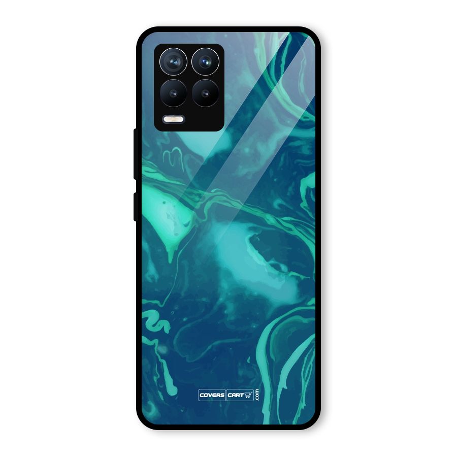 Jazzy Green Marble Texture Glass Back Case for Realme 8 Pro