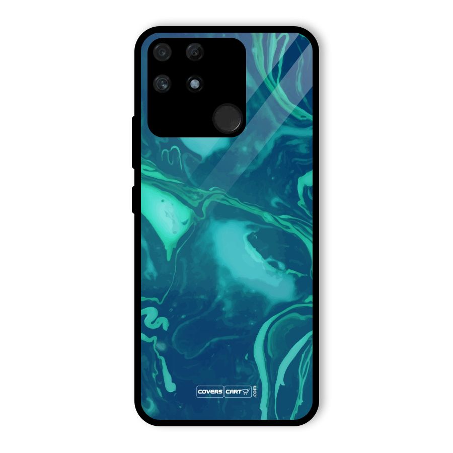 Jazzy Green Marble Texture Glass Back Case for Realme Narzo 50A