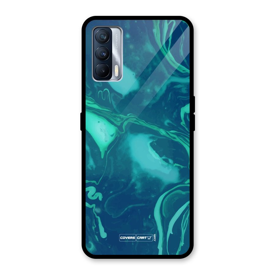 Jazzy Green Marble Texture Glass Back Case for Realme X7