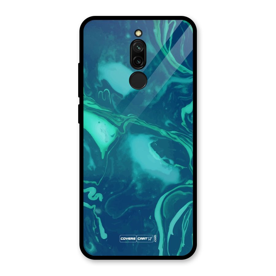 Jazzy Green Marble Texture Glass Back Case for Redmi 8