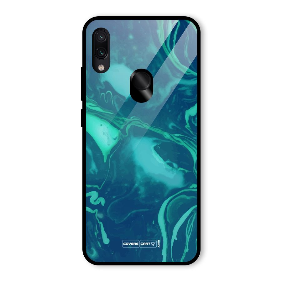 Jazzy Green Marble Texture Glass Back Case for Redmi Note 7 Pro