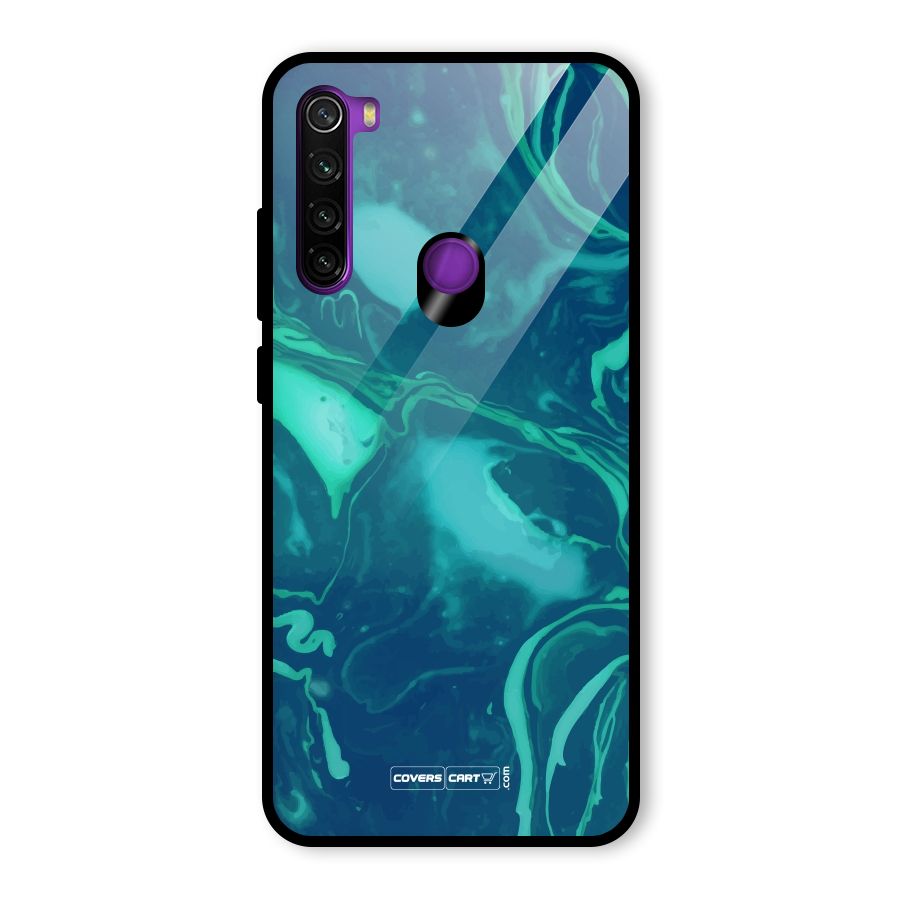 Jazzy Green Marble Texture Glass Back Case for Redmi Note 8