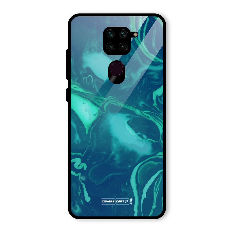 Jazzy Green Marble Texture Glass Back Case for Redmi Note 9