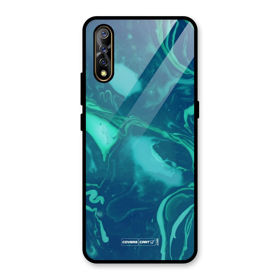 Jazzy Green Marble Texture Glass Back Case for Vivo S1