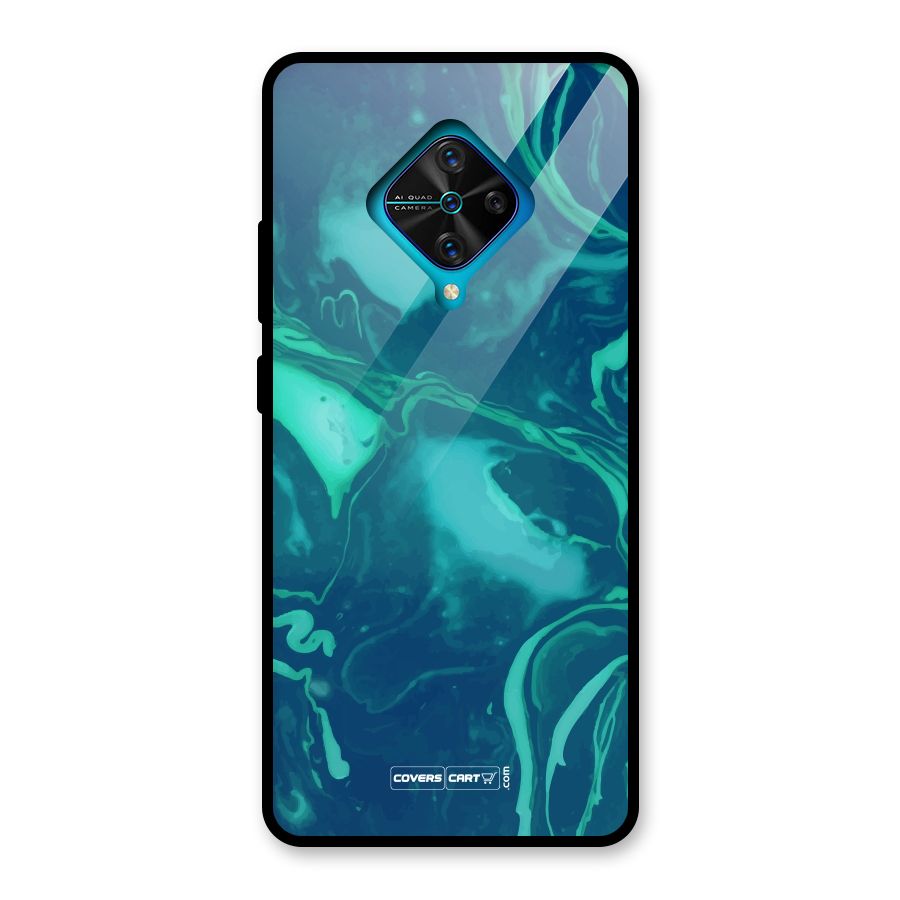 Jazzy Green Marble Texture Glass Back Case for Vivo S1 Pro