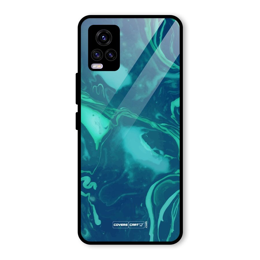 Jazzy Green Marble Texture Glass Back Case for Vivo V20