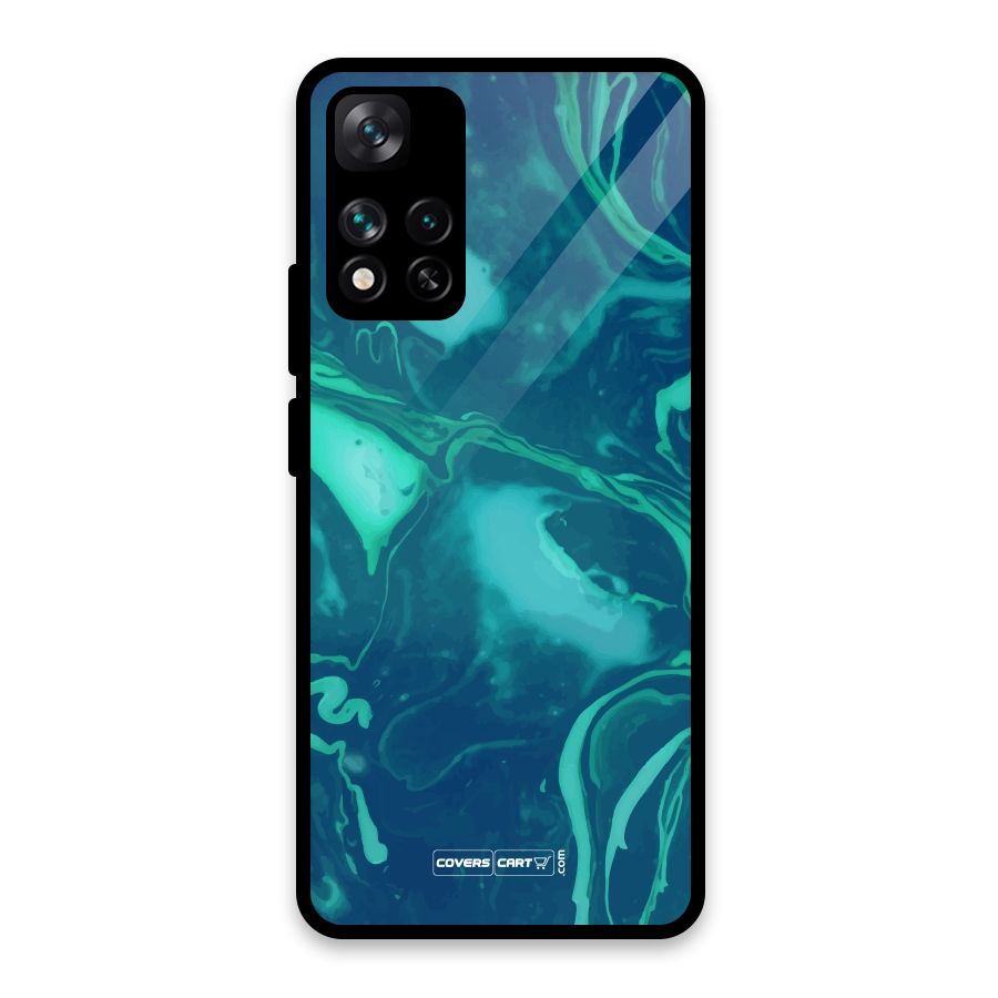Jazzy Green Marble Texture Glass Back Case for Xiaomi 11i 5G