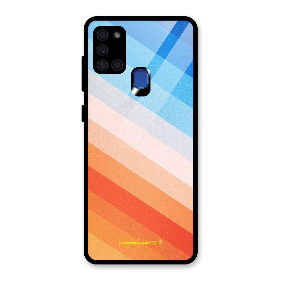 Jazzy Pattern Glass Back Case for Galaxy A21s