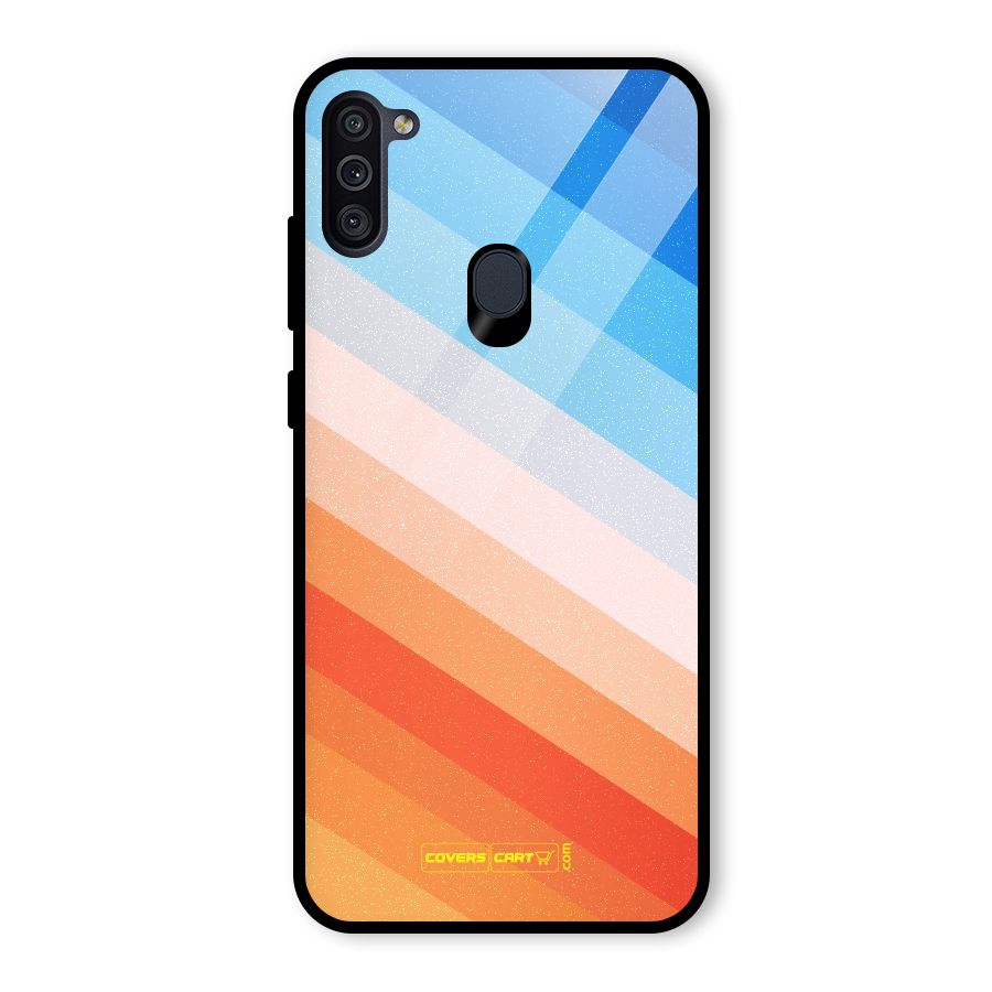 Jazzy Pattern Glass Back Case for Galaxy M11