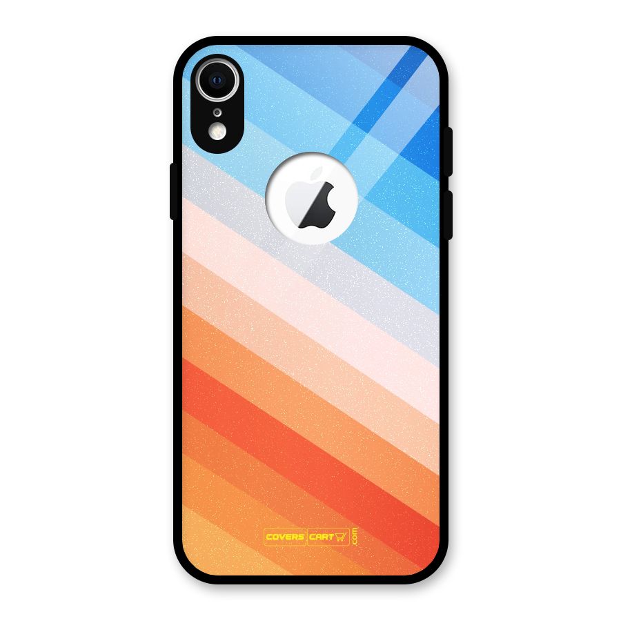 Jazzy Pattern Glass Back Case for iPhone XR Logo Cut