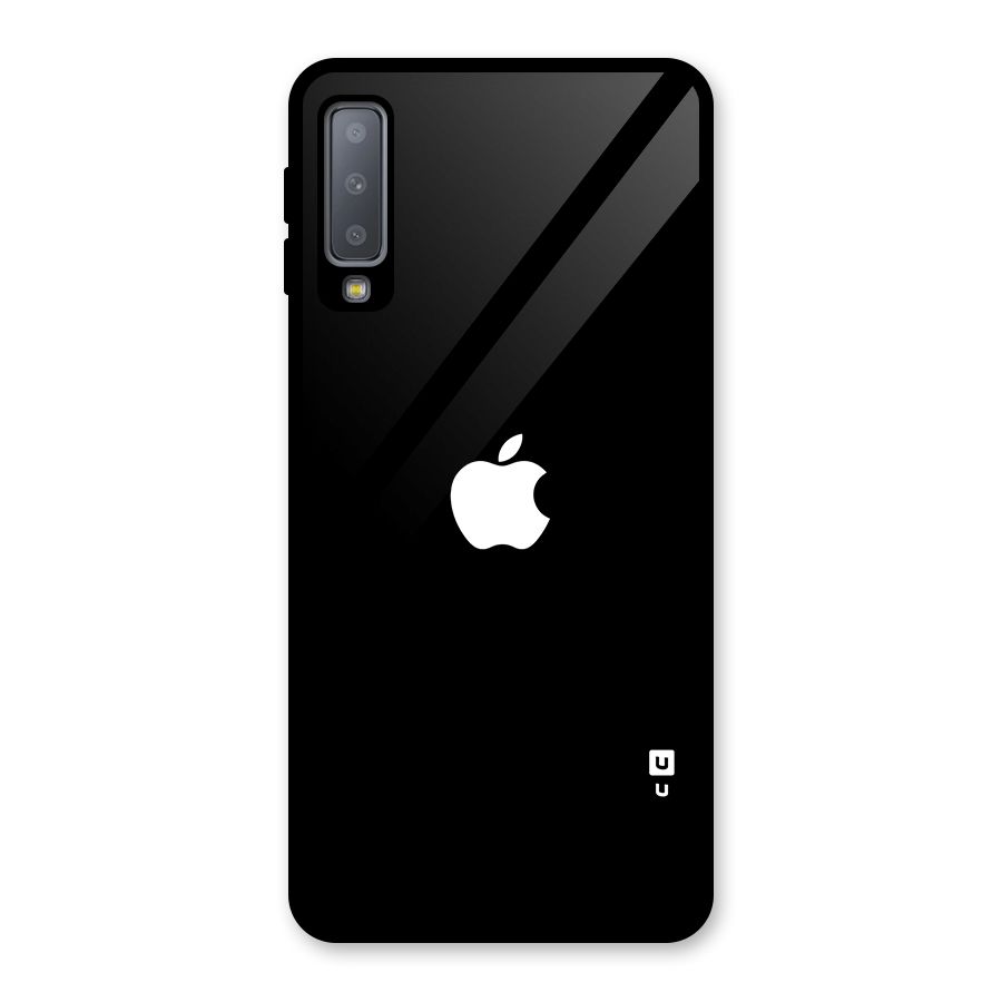Jet Black Apple Special Glass Back Case for Galaxy A7 (2018)